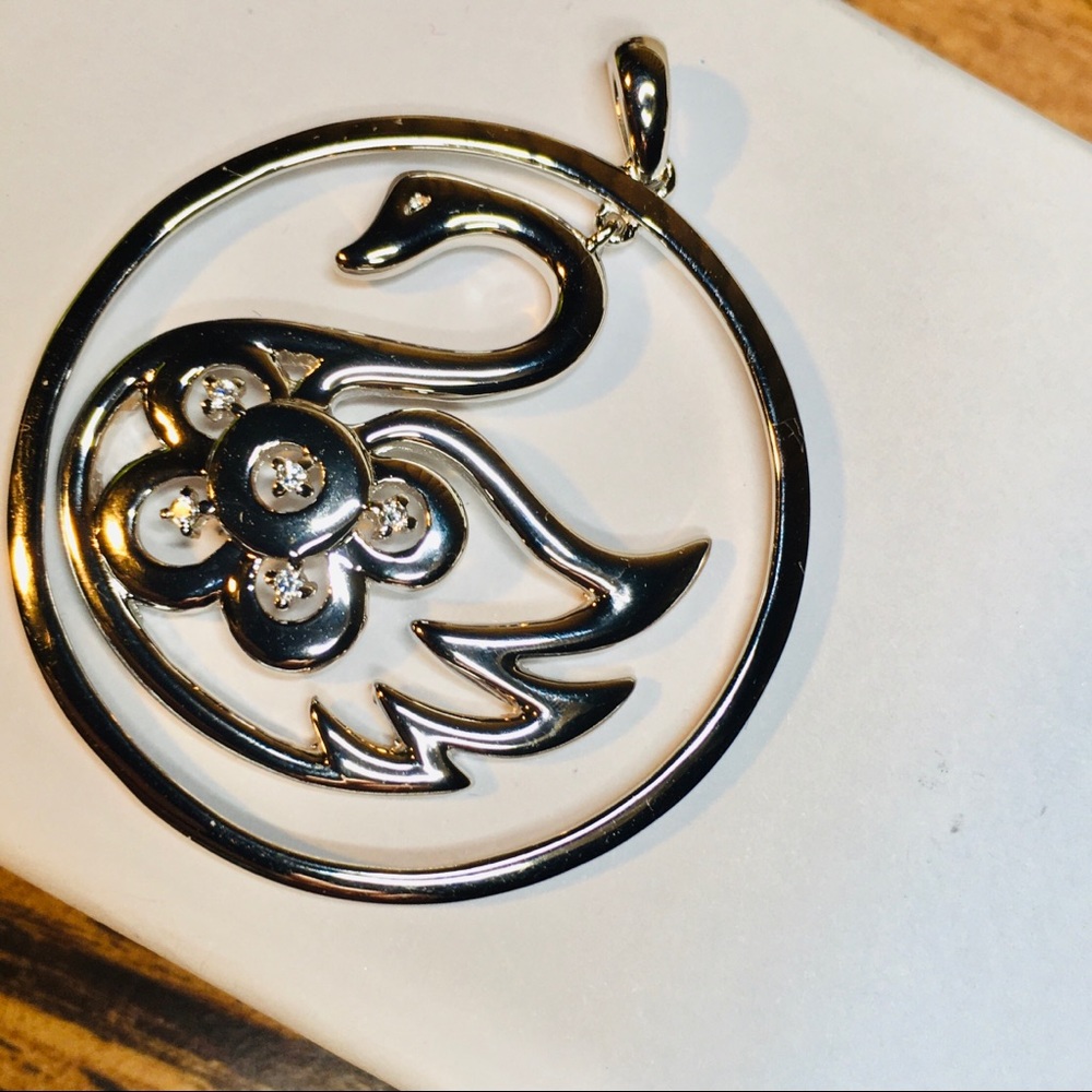 Swim Swan Sterling Pendant